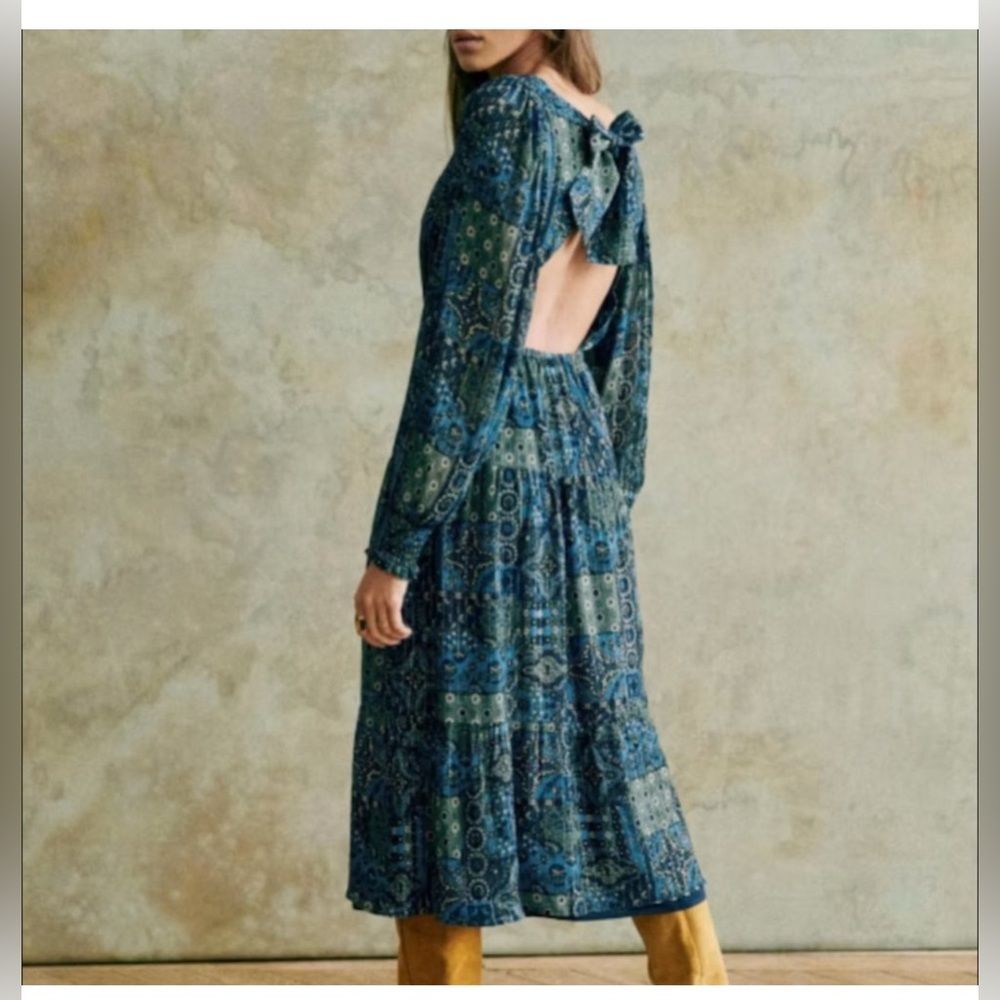 Sézane Prunelle Silk Midi Dress in Arizona Print Size 34/US 2